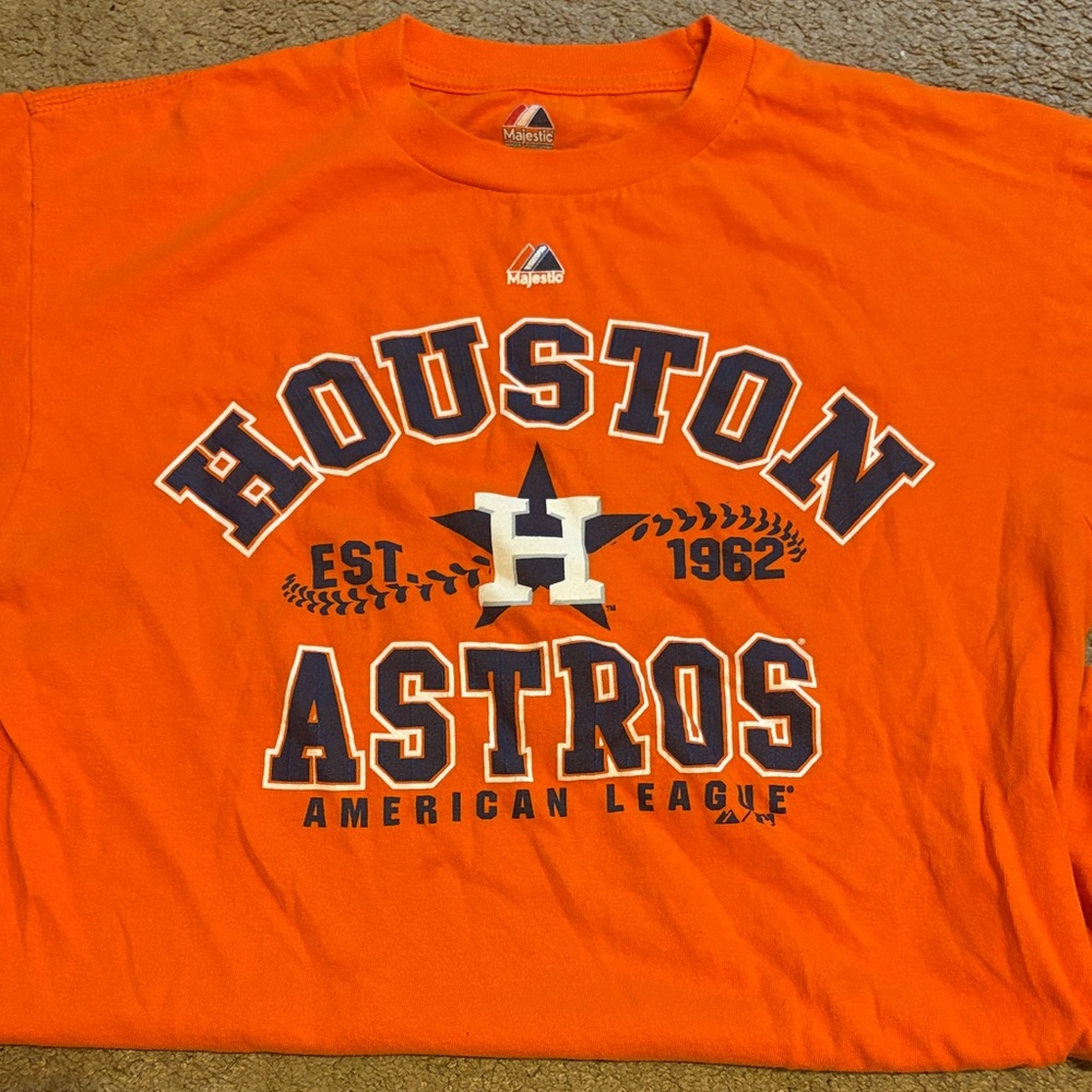 Majestic Houston Astros Vibrant Orange Tee